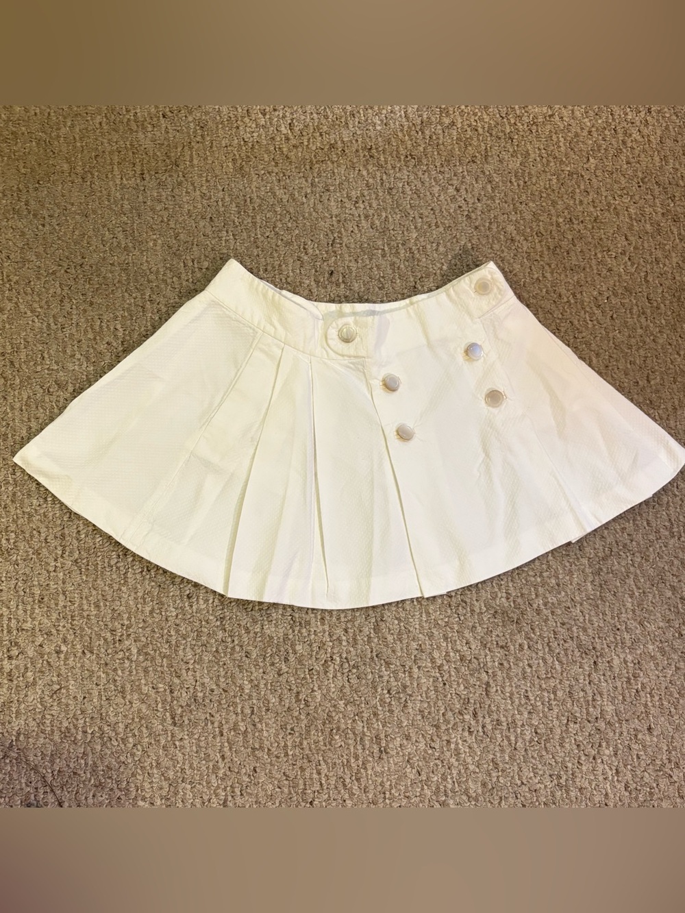 See By Chloé White Mini Skirt Size 4 Button Detail Designer Skirt